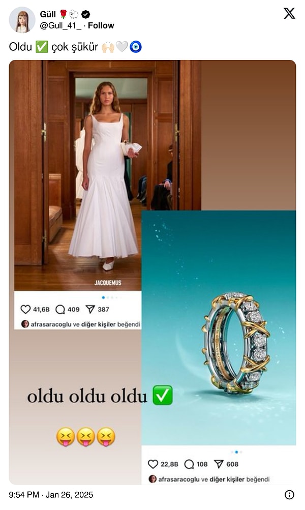 afra saracoglunun beyaz elbise ve tasli yuzugu ardi ardina begenmesi takipcilerin gozunden kacmadi 7 TO9zWKAe