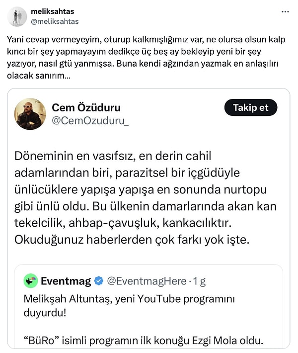 kaos bitmiyor meliksah altuntasa daha once de cikisan yonetmen cem ozudurunun yeni yorumu sinirini