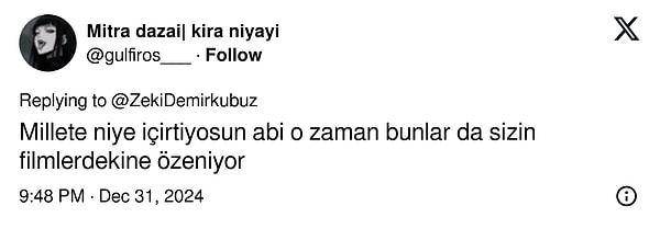 yonetmen zeki demirkubuz icki sorusu soran takipcisine piyango sana vurdu diyerek okkali yanit verdi nnsVAmte