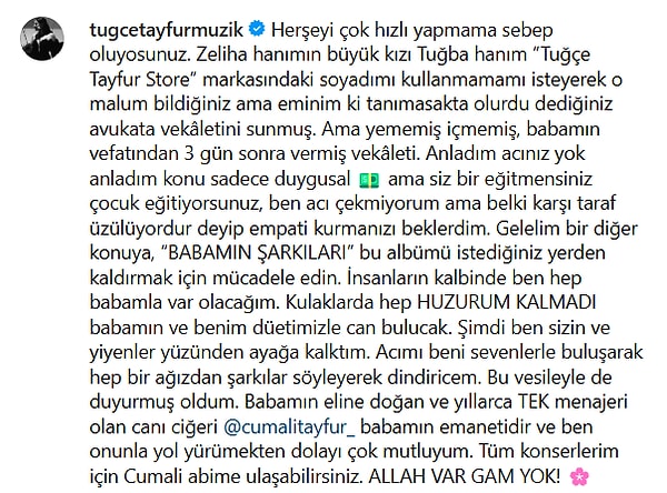 ferdi tayfurun kus ayrildigi kizi tugce tayfurdan tugba turanbayburta vekalet sitemi 10 gkrrEVLy