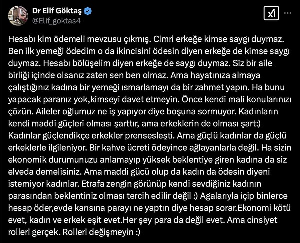 "Hesabı Erkek Ödemeli" Diyen Doktorun Cinsiyetçi Açıklamaları Sosyal Medyayı İkiye Böldü 6 hesabi erkek odemeli diyen doktorun cinsiyetci aciklamalari sosyal medyayi ikiye boldu 5 ygV26U4B