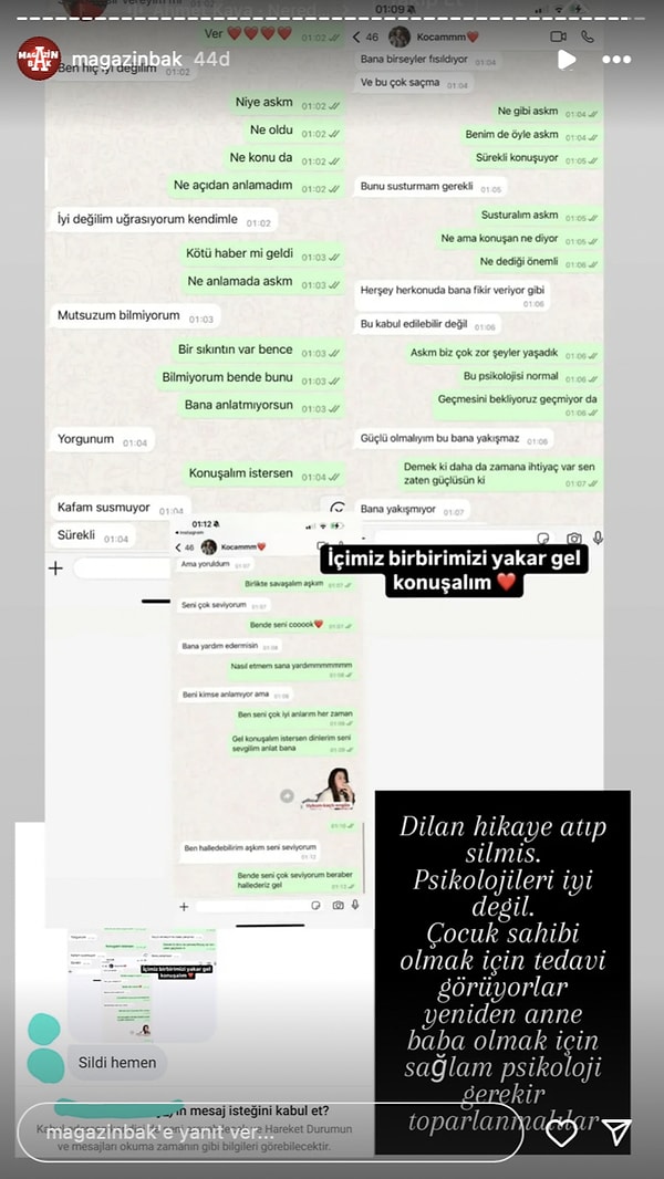 "Hiç İyi Değilim" Dedi: Dilan Polat Eşi Engin Polat'a Attığı Tuhaf Mesajları Paylaştığı Gibi Sildi! 6 hic iyi degilim dedi dilan polat esi engin polata attigi tuhaf mesajlari paylastigi gibi DtnCzLjD