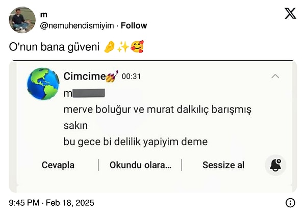 "Murat Dalkılıç ve Merve Boluğur Barıştı" İddiaları X Kullanıcılarının Ex'lerine Dönmesine Bahane Çıkarttı! 11 murat dalkilic ve merve bolugur baristi iddialari x kullanicilarinin exlerine donmesine bahane cikartti 10 FEg2nsJq