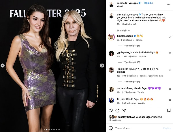 As Bayrakları As: Versace Kraliyetinin İmparatoriçesi Donatella'dan Hande Erçel'e Tarihe Geçecek Jest! 7 as bayraklari as versace kraliyetinin imparatoricesi donatelladan hande ercele tarihe gececek jest 6 rNbzF5QT