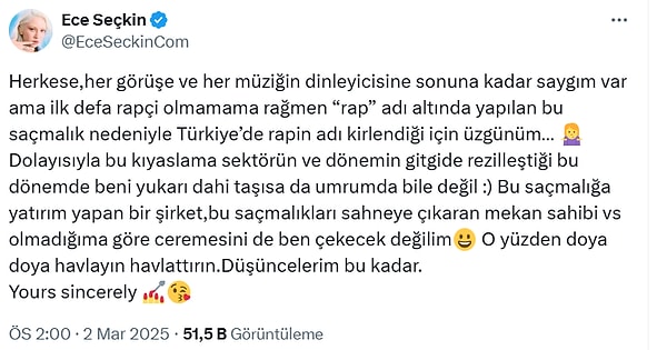 Ece Seçkin X'te Açtı Ağzını Yumdu Gözünü: 'Hav Hav Hav'a Taş Atarken 'Rapin Adı Kirlendi' Dedi! 6 ece seckin xte acti agzini yumdu gozunu hav hav hava tas atarken rapin adi