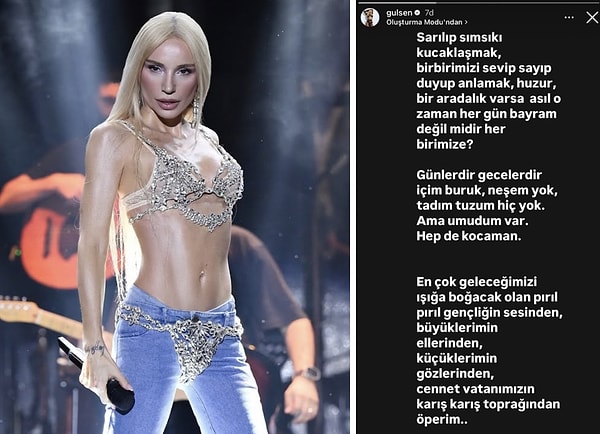 Gülşen Ülke Gündemine Dair Dikkat Çeken Bir Bayram Mesajı Paylaştı! 3 gulsen ulke gundemine dair dikkat ceken bir bayram mesaji paylasti 2 TJvdYY8t