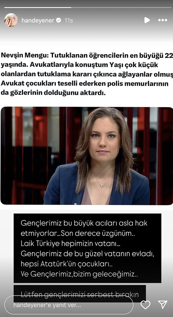 İmamoğlu Protestoları Büyürken Hande Yener de Tutuklanan Öğrenciler İçin İsyan Etti 3 imamoglu protestolari buyurken hande yener de tutuklanan ogrenciler icin isyan etti 2 TM6MCtNg