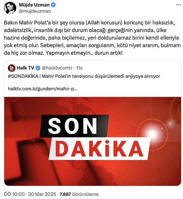 Müjde Uzman Tutuklu Olan Mahir Polat'ın Hastaneye Kaldırılması Sonrası Tepkisini Gizlemedi! 3 mujde uzman tutuklu olan mahir polatin hastaneye kaldirilmasi sonrasi tepkisini gizlemedi 2 PtDUvcmO