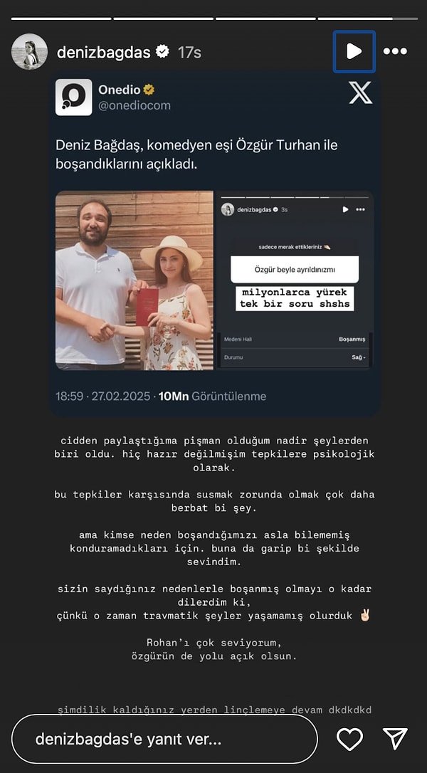 Tepki Çekmişlerdi: Komedyen Özgür Turhan ve Eşi Deniz Bağdaş Boşanmanın Ardından Açıklamalarda Bulundu! 8 tepki cekmislerdi komedyen ozgur turhan ve esi deniz bagdas bosanmanin ardindan aciklamalarda bulundu 7 PKFZ5ODK