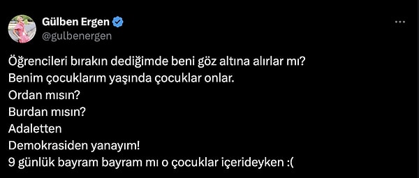 Tutuklu Öğrencileri Sahiplenen Gülben Ergen'den Vicdanları Sarsan Adelet İsyanı! 3 tutuklu ogrencileri sahiplenen gulben ergenden vicdanlari sarsan adelet isyani 2 1bLO9fTM