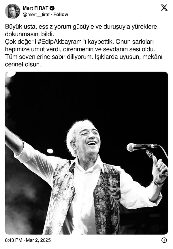 Ünlü İsimler Ustaya Son Kez Veda Etti: Usta Sanatçı Edip Akbayram'ın Vefatı Ülkeyi Yasa Boğdu 16 unlu isimler ustaya son kez veda etti usta sanatci edip akbayramin vefati ulkeyi yasa XJX2vlGe