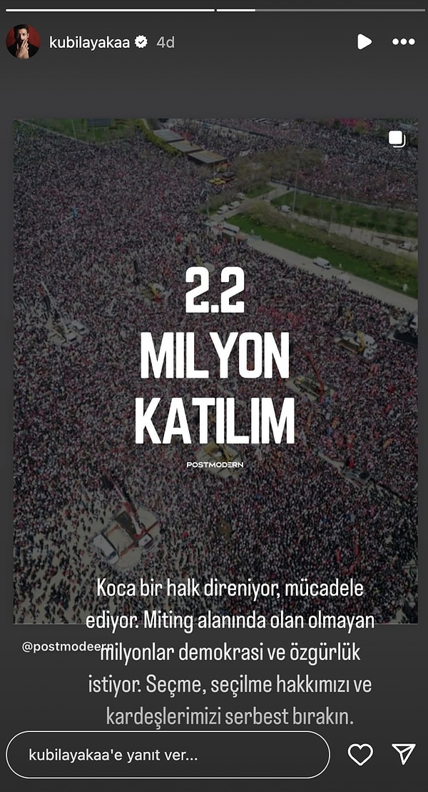 Ünlü İsimlerin CHP'nin Düzenlediği Ekrem İmamoğlu'na Destek Mitinginden Paylaşımları 8 unlu isimlerin chpnin duzenledigi ekrem imamogluna destek mitinginden paylasimlari 7 mra9K75F