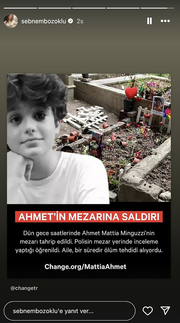 Ateş Püskürdüler: Ahmet Mattia Minguzzi'nin Mezarının Yapılan Çirkin Saldırıya Ünlülerden Peş Peşe Tepkiler 7 ates puskurduler ahmet mattia minguzzinin mezarinin yapilan cirkin saldiriya unlulerden pes pese tepkiler 6 DvKIGjpn