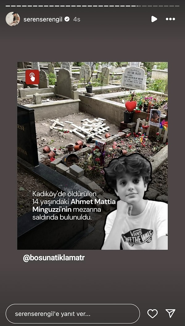 Ateş Püskürdüler: Ahmet Mattia Minguzzi'nin Mezarının Yapılan Çirkin Saldırıya Ünlülerden Peş Peşe Tepkiler 9 ates puskurduler ahmet mattia minguzzinin mezarinin yapilan cirkin saldiriya unlulerden pes pese tepkiler 8 LKUh5UDB