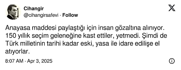 Cem Yiğit Üzümoğlu'nun Paylaşım Yaptığı Nedeniyle Gözaltına Alınmasına Tepki Yağdı 4 cem yigit uzumoglunun paylasim yaptigi nedeniyle gozaltina alinmasina tepki yagdi 3 cLHqTPk2