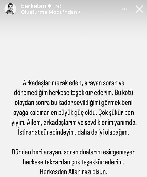 "Çok Şükür İyiyim": Trafik Kazası Geçiren Berk Atan'dan İlk Açıklama Geldi 2 cok sukur iyiyim trafik kazasi geciren berk atandan ilk aciklama geldi 1 uqtMNzhj