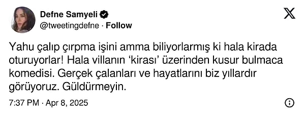 Defne Samyeli'den İBB'ye Yapılan Yolsuzluk Operasyonuna Tepki: "Güldürmeyin!" 4 defne samyeliden ibbye yapilan yolsuzluk operasyonuna tepki guldurmeyin 3 WL45RpRT
