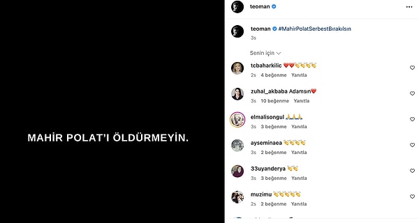 Destek Çığ Gibi Büyüyor: İşte Mahir Polat İçin Ünlü İsimlerin Paylaşımları 3 destek cig gibi buyuyor iste mahir polat icin unlu isimlerin paylasimlari 2