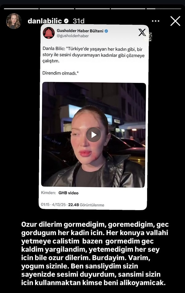 Eski Sevgilisi Tarafından Darp Edilen Danla Bilic, Bugüne Dek Geç Kaldığı Her Kadın Çığlığı İçin Özür Diledi 3 eski sevgilisi tarafindan darp edilen danla bilic bugune dek gec kaldigi her kadin cigligi 6vpq6NYO
