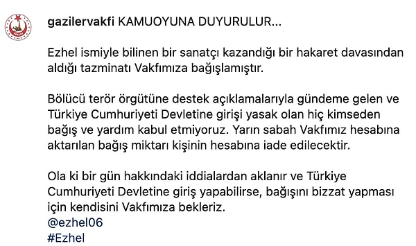 Ezhel'in Bağışını İade Eden Gaziler Vakfı'na Farah Zeynep Abdullah Yorumu 2 ezhelin bagisini iade eden gaziler vakfina farah zeynep abdullah yorumu 1 5dtINfc9