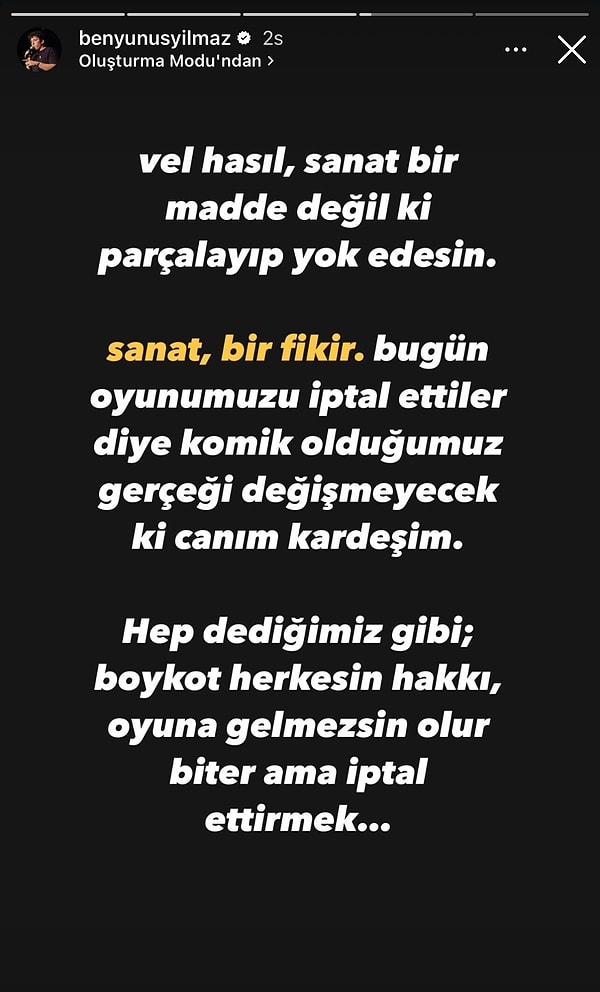 Komedyen Yunus Yılmaz, Boykot Çağrısında Bulunduğu İçin Oyunlarının İptal Edildiğini Açıkladı! 6 komedyen yunus yilmaz boykot cagrisinda bulundugu icin oyunlarinin iptal edildigini acikladi 5 6zcBhstI