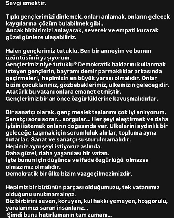 Türkan Şoray'dan Tutuklanan Gençlere ve Paylaşımları Yüzünden İşlerinden Çıkarılan Meslektaşlarına Destek 3 turkan soraydan tutuklanan genclere ve paylasimlari yuzunden islerinden cikarilan meslektaslarina destek 2 8lPGI1MN