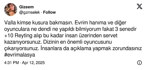 Yerden Yere Vurdular: Evrim Alasya Çektiği Video Sonrası İzleyicinin Yoğun Tepkisiyle Karşılaştı 16 yerden yere vurdular evrim alasya cektigi video sonrasi izleyicinin yogun tepkisiyle karsilasti 15 fGRcYYJ7