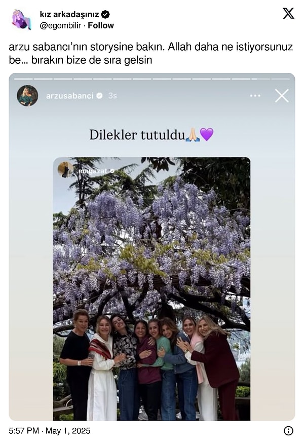 Arzu Sabancı'nın "Dilekler Tutuldu" Paylaşımı X Kullanıcılarına "Allah'tan Daha Ne İstiyorsunuz?" Dedirtti! 2 arzu sabancinin dilekler tutuldu paylasimi x kullanicilarina allahtan daha ne istiyorsunuz dedirtti 1