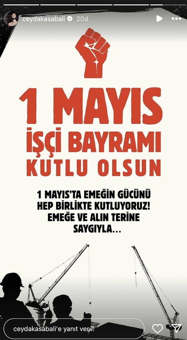 Emek En Yüce Değer: Ünlüler 1 Mayıs'ı Anlamlı Paylaşımlarla Kutladı! 7 emek en yuce deger unluler 1 mayisi anlamli paylasimlarla kutladi 6 qUaup8FI