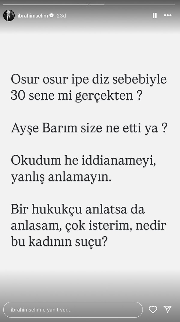 İbrahim Selim, Menajer Ayşe Barım Hakkında Çıkan 30 Yıl Hapis Kararına Sert Çıktı! 4 ibrahim selim menajer ayse barim hakkinda cikan 30 yil hapis kararina sert cikti 3 pfDRsHXi