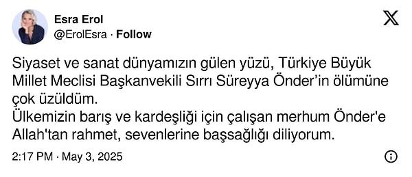 Sırrı Süreyya Önder'in Hayatını Kaybetmesine Ünlü İsimlerden Taziye Paylaşımları 3 sirri sureyya onderin hayatini kaybetmesine unlu isimlerden taziye paylasimlari 2 X8ISD8n5
