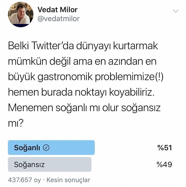 Vedat Milor Menemen Fitilini Yeniden Ateşledi! İdeal Menemen Malzemesi Oranı Herkesi Birbirine Düşürdü 3 vedat milor menemen fitilini yeniden atesledi ideal menemen malzemesi orani herkesi birbirine dusurdu 2 QJHkE7BM