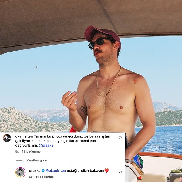 hala baba ogul gibiler melis isitenin babasi ex kayinpederden uraz kaygilaroglunun kas pozuna ovgu