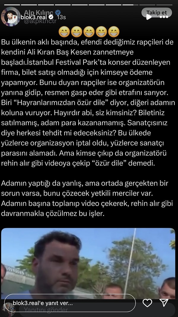 konseri son anda iptal edilen unlu rapci blok3 adeta cildirdi ama hayranlarini da kiramadi udWyTRch