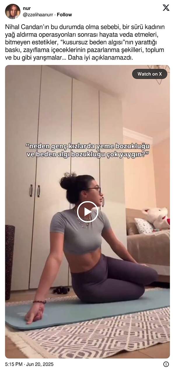 nihal candanin olumunun ardindan kusursuz beden algisinin nasil dayatildigini anlatan video gundem oldu 1 PFq83kKT