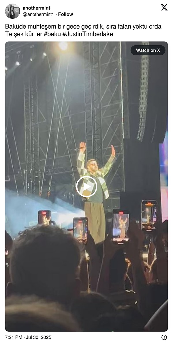 Justin Timberlake'in İki Konseri, İki Ayrı Dünya: Sosyal Medyada İstanbul ve Bakü Kıyaslaması Gündem Oldu 7 justin timberlakein iki konseri iki ayri dunya sosyal medyada istanbul ve baku kiyaslamasi gundem PMiDYrSk
