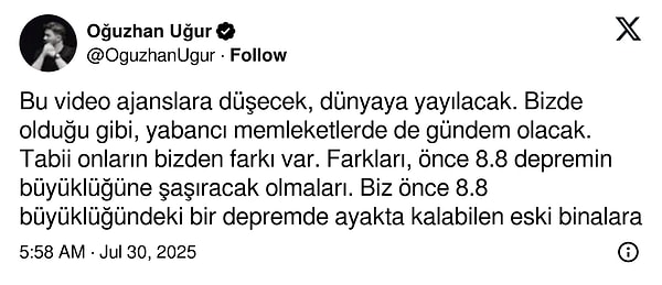 Oğuzhan Uğur’dan Rusya Depremine Tepki: “Bizde Olsa Ne Olurdu Diye Soracağız” 3 oguzhan ugurdan rusya depremine tepki bizde olsa ne olurdu diye soracagiz 2 BDR25c7U