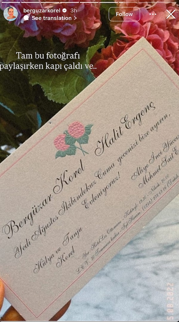 Bergüzar Korel'in Düğün Davetiyesinden Kobal Ailesinin Ayaklarına 7 Ağustos'ta Ünlülerin Instagram Hikayeleri 11 berguzar korelin dugun davetiyesinden kobal ailesinin ayaklarina 7 agustosta unlulerin instagram hikayeleri 10 slDsKs83