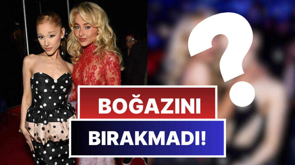 ariana yardim istiyorsan goz kirp sabrina carpenter vmasta ariana grandeyle ilginc bir poz verdi 4Rmbe8ce