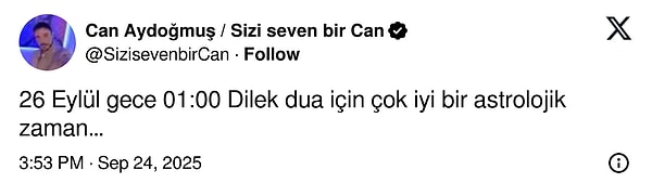 Astrolog Can Aydoğmuş Eylül Ayındaki En İyi "Dilek, Dua" Zamanını Saat Vererek Açıkladı! 2 astrolog can aydogmus eylul ayindaki en iyi dilek dua zamanini saat vererek acikladi 1 NwkkSO2h
