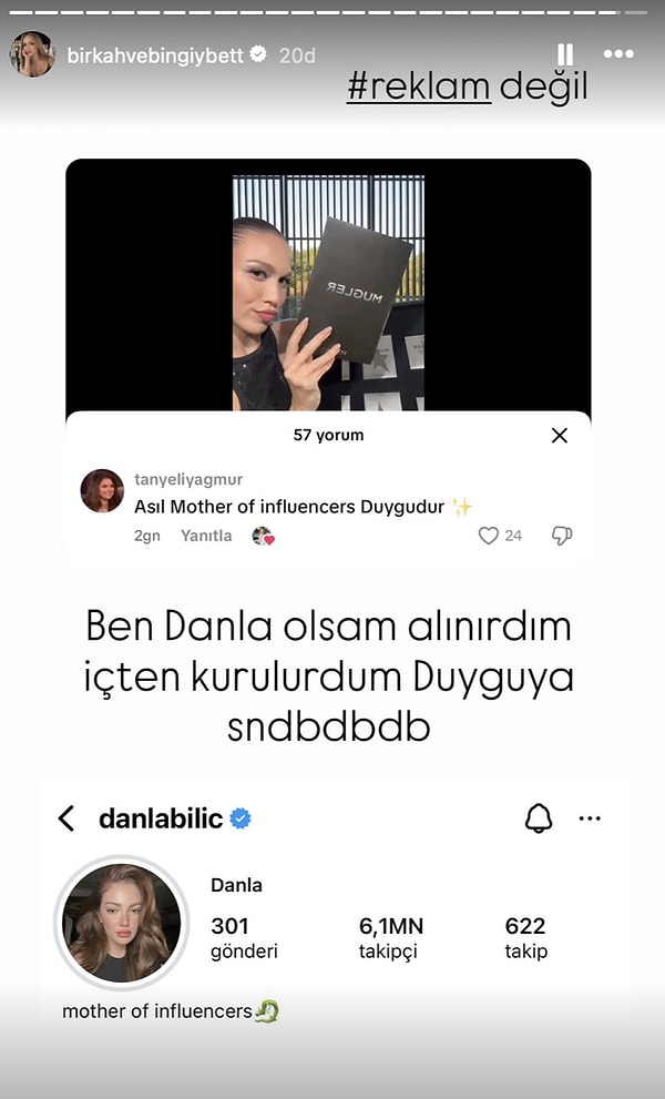 influencer kaosu yukleniyor duygu ozaslanin begendigi danla bilic gondermeli yorum bu ne hirs dedirtti BRlPWOzg