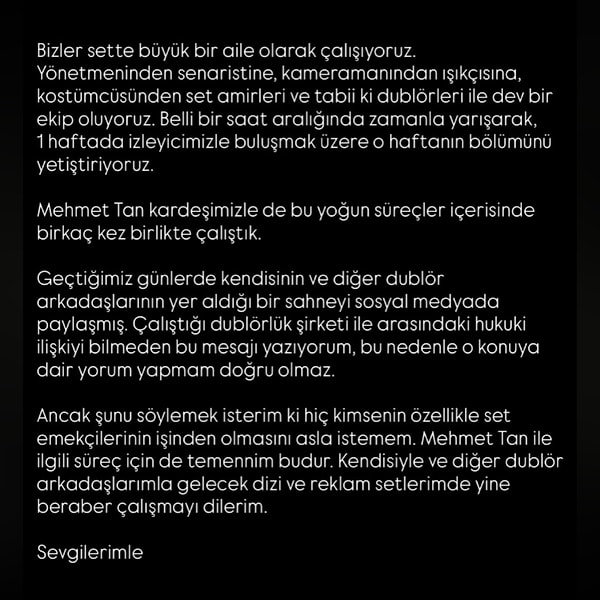 Kıvanç Tatlıtuğ'dan Paylaştığı Video Yüzünden İşinden Olan Dublörü Mehmet Tan Hakkında Açıklama! 3 kivanc tatlitugdan paylastigi video yuzunden isinden olan dubloru mehmet tan hakkinda aciklama 2 vYmsmZgh