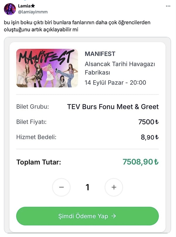 Manifest Kızlarının Mimarı Tolga Akış, TEV Burs Fonu Bilet Fiyatını Eleştiren Kullanıcıya Bizzat Cevap Verdi! 2 manifest kizlarinin mimari tolga akis tev burs fonu bilet fiyatini elestiren kullaniciya bizzat cevap iqthvh1Q