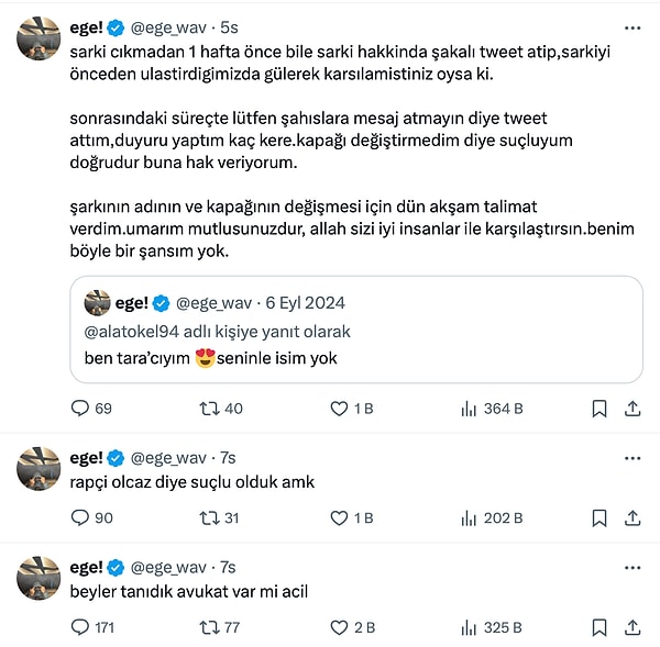 polemik buyuyor sarkinin sahibi ege tara tokel adli parcasinin ismini degistirdi 1 rJiQv7Ye