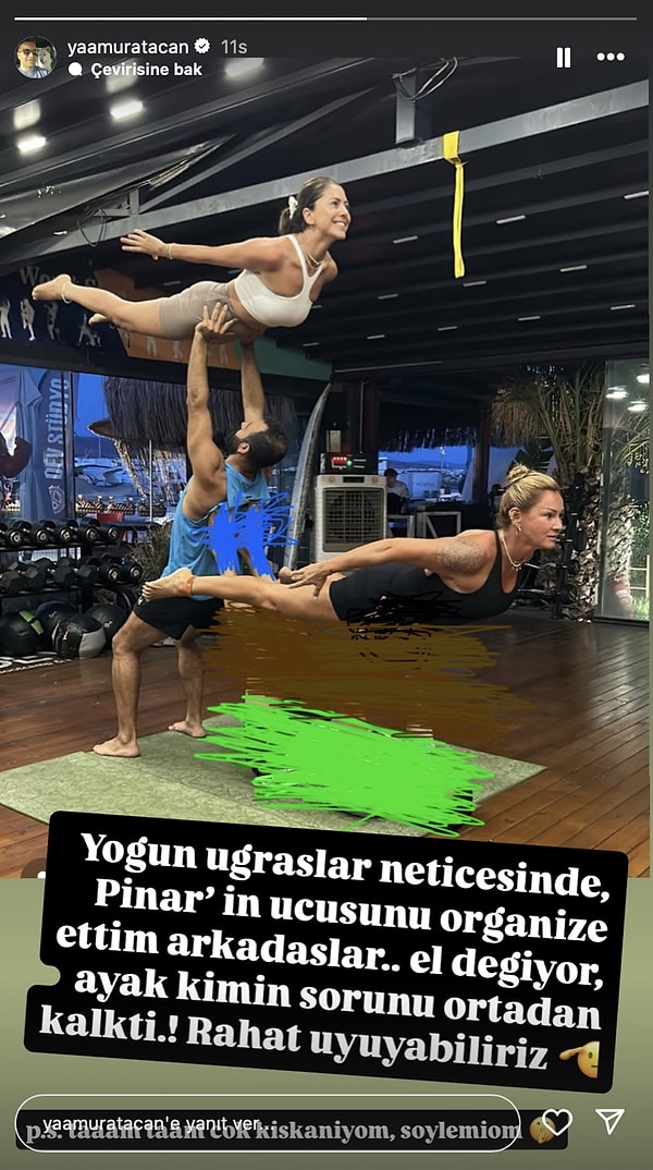 yagmur atacan esi pinar altugun yoga hareketini kiskandigini dusunenlerle dalga gecti 2 rul6YeVI