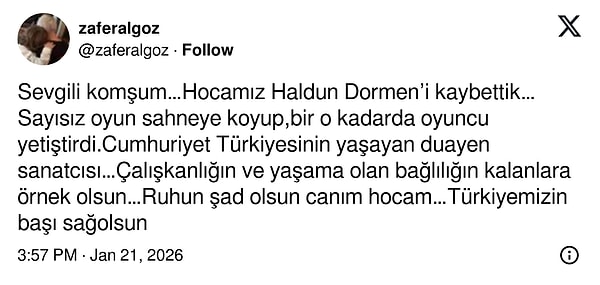 Hayatını Kaybeden Usta Haldun Dormen'e Ünlü İsimlerden Son Veda 5 hayatini kaybeden usta haldun dormene unlu isimlerden son veda 4 tNjRpet4