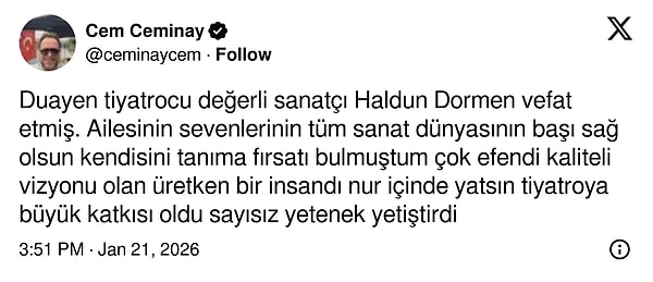 Hayatını Kaybeden Usta Haldun Dormen'e Ünlü İsimlerden Son Veda 10 hayatini kaybeden usta haldun dormene unlu isimlerden son veda 9
